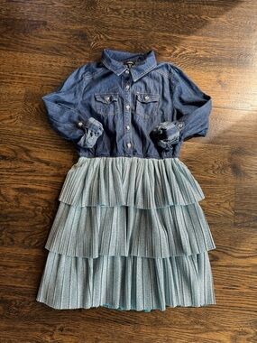 Zunie Denim dress with silver skirt